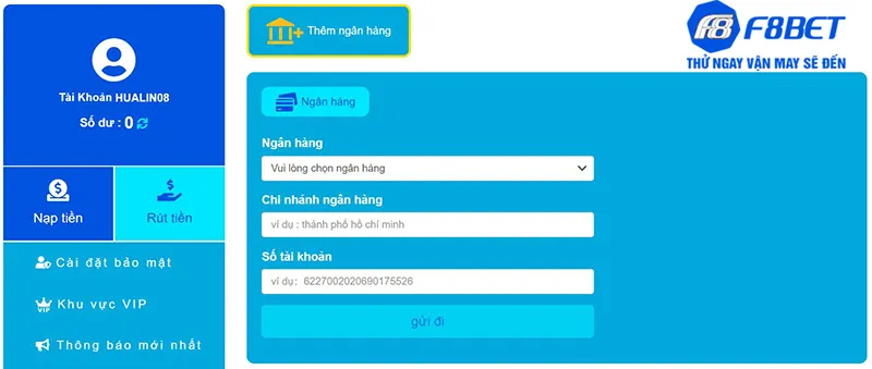 Kiểm tra lại thông tin để đảm bảo lệnh rút tiền F8BET chính xác